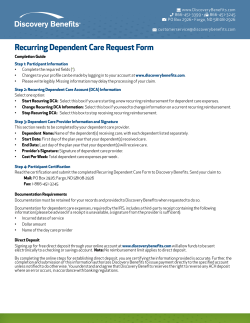 FSA Recurring Dependent Care Request Form