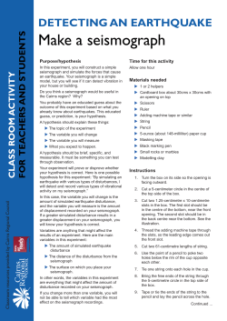 Make a seismograph - Cairns Regional Council
