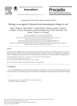Biology as an agent of chemical and mineralogical change in soil