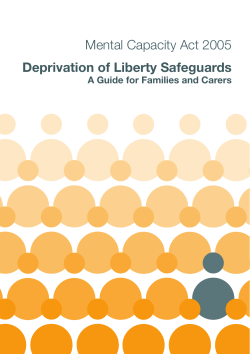 Deprivation of Liberty Safeguards &ndash; A guide for