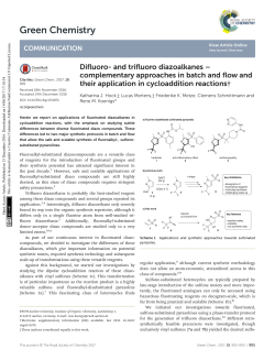 Difluoro-and trifluoro diazoalkanes&ndash;complementary approaches in