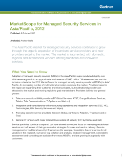 MarketScope for Managed Security Services in Asia/Pacific