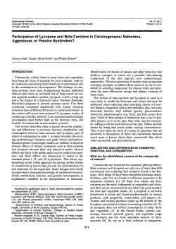 Participation of Lycopene and Beta