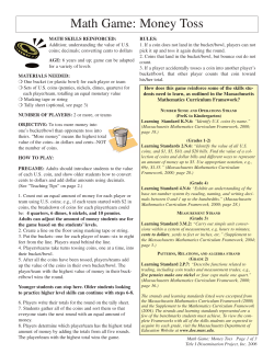 Math Game: Money Toss