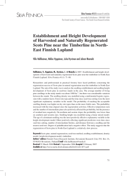 Establishment and height development of harvested and naturally