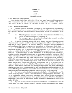 Chapter 24. Interest. - North Carolina General Assembly