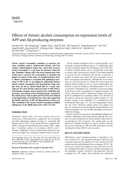 Effects of chronic alcohol consumption on expression levels of APP