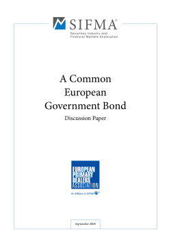SIFMA and EPDA A Common European Government Bond