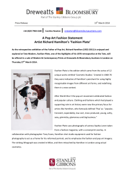 A Pop Art Fashion Statement Artist Richard Hamilton`s `Fashion Plate`