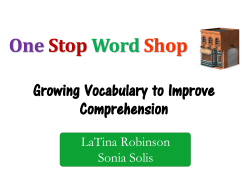 Growing Vocabulary: Going Beyond Context Clues