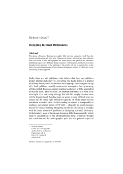 Richard Almind* Designing Internet Dictionaries