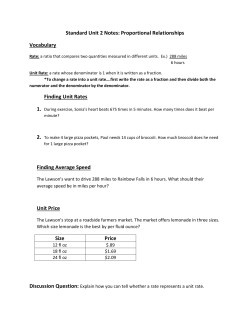 Standard Unit 2 Notes: Proportional Relationships Vocabulary