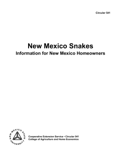 New Mexico Snakes - College of Agricultural, Consumer and