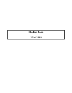 Student Fees 2014/2015