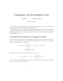 Cotangent and the Herglotz trick