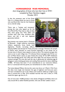 horrabridge war memorial - West Dartmoor Mission Community