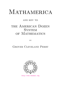 Mathamerica and Key to the American Dozen System of