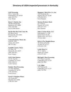 Directory of USDA-inspected processors in Kentucky