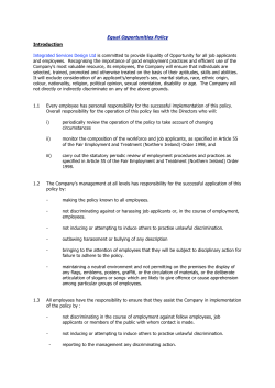 Equal Opportunities Policy - Integrated Services Design