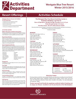 Activities Schedule Resort Offerings