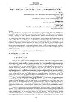 is sectoral shifts hypothesis valid in the turkish economy