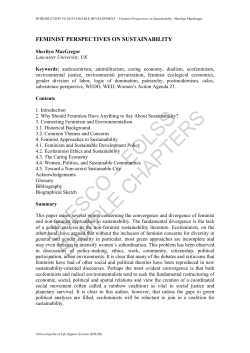 Feminist Perspectives on Sustainability