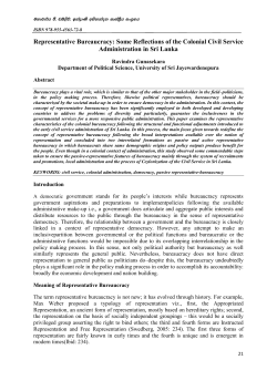 Representative Bureaucracy: Some Reflections of the Colonial Civil