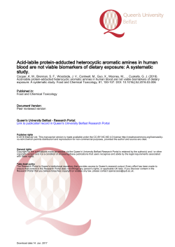 Acid-labile protein-adducted heterocyclic aromatic amines in human
