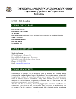 FAT505 Fish Genetics - The Federal University of Technology Akure