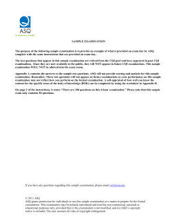 SAMPLE EXAMINATION examination WILL NOT be allowed