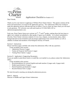 Application Checklist for Grades 6-12