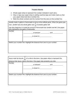 Fraction Stories &bull; Shade paper strips to represent the number