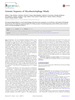 Genome Sequence of Mycobacteriophage Mindy