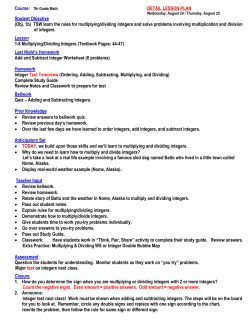 (Obj. 1b) TSW learn the rules for multiplying/dividing integers and