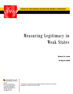 Measuring Legimitacy in Weak States