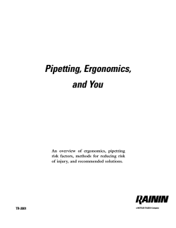 Pipetting, Ergonomics, and You