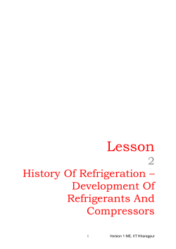 Development Of Refrigerants And Compressors