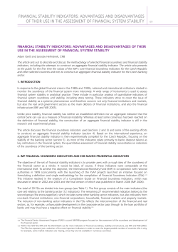FINANCIAL STABILITY INDICATORS: ADVANTAGES AND