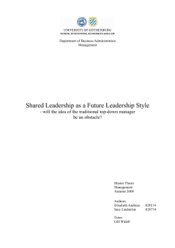Shared Leadership as a Future Leadership Style