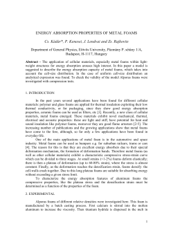 ENERGY ABSORPTION PROPERTIES OF METAL FOAMS Cs