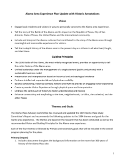 Alamo Area Experience Plan Update