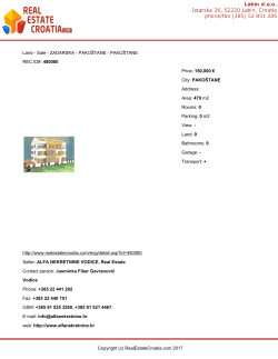 Land - Sale - ZADARSKA - PAKO&Scaron;TANE