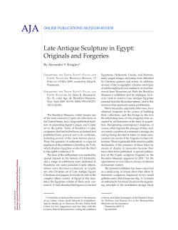 Late Antique Sculpture in Egypt: Originals and Forgeries