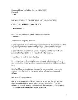 Drugs and Drug Trafficking Act No. 140 of 1992 Enacted: Texts