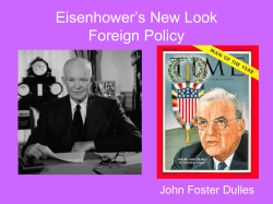 Eisenhower`s New Look Foreign Policy