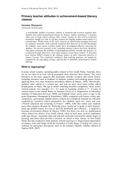 Primary teacher attitudes in achievement