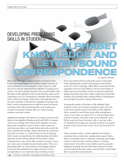 AlphAbEt KNowlEdgE ANd lEttER/SouNd CoRRESpoNdENCE