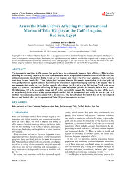 Assess the Main Factors Affecting the International Marina of Taba