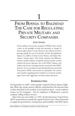 from bosnia to baghdad the case for regulating private military and