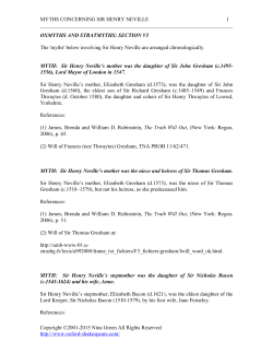 MYTHS CONCERNING SIR HENRY NEVILLE 1 Copyright &copy;20